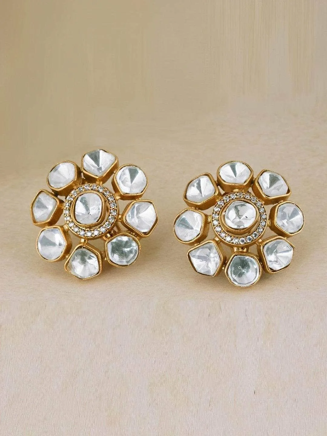 Polki Kundan Studs