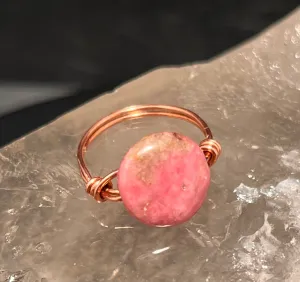 Rhodonite Copper Bead Ring