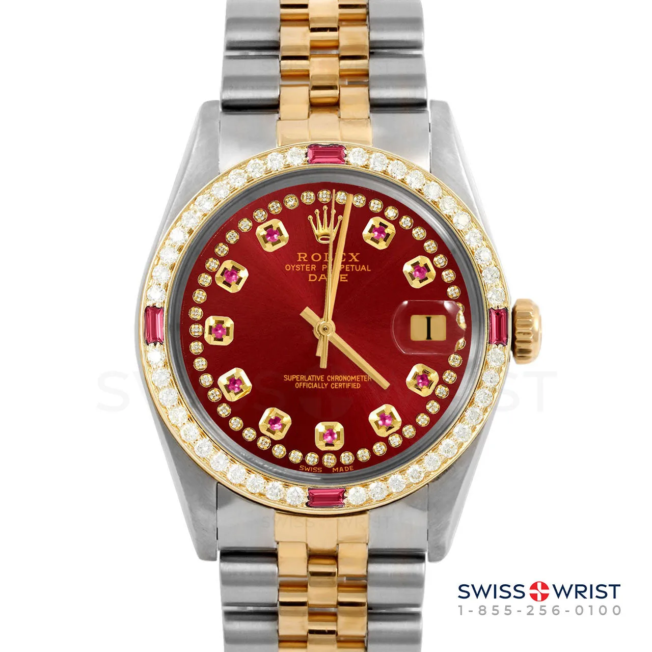 Rolex Date 34mm | 1500-TT-RED-STRR-4RBY-JBL