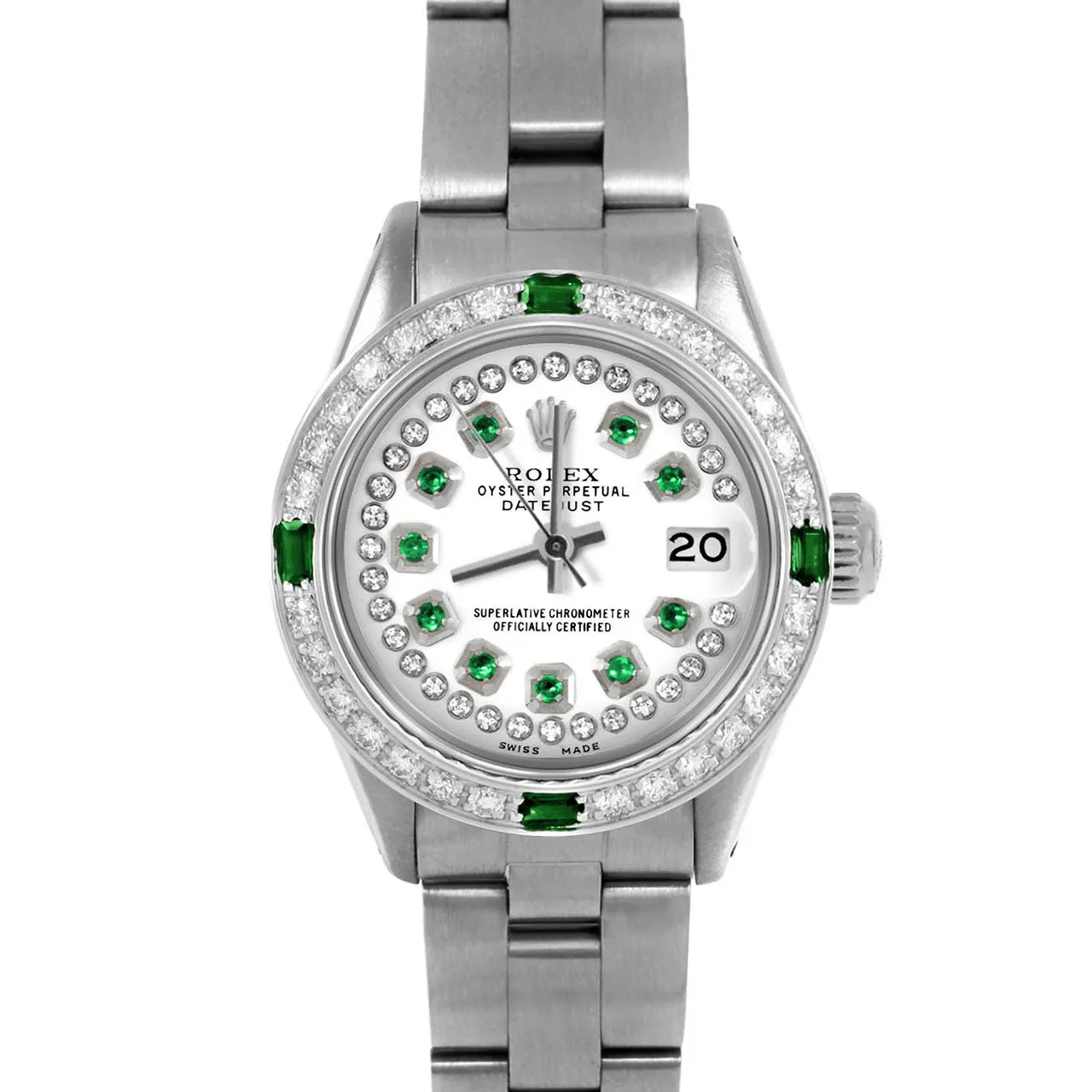 Rolex Datejust 26mm | 6917-SS-WHT-STRE-4EMD-OYS