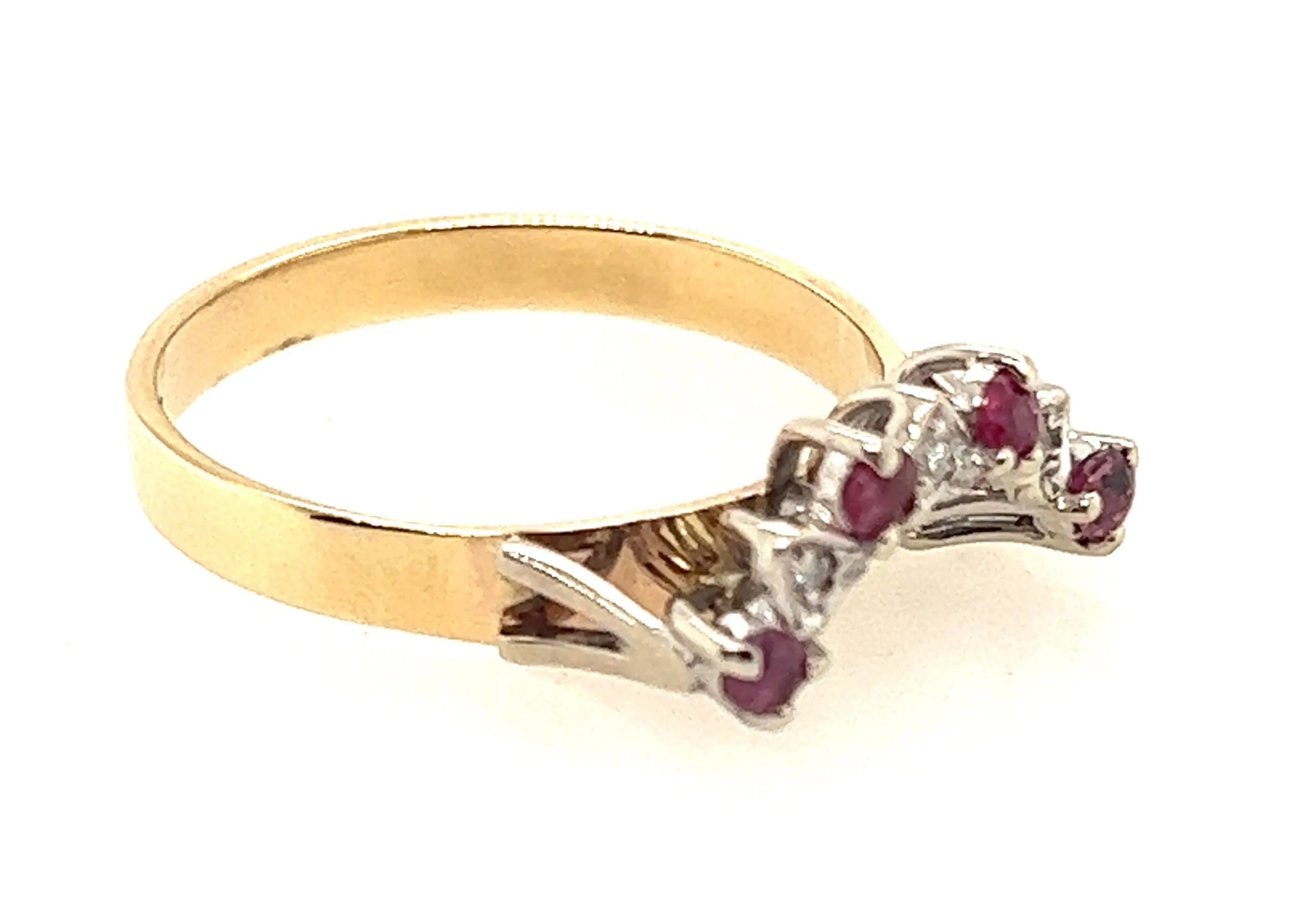 Ruby & Diamond 9ct Yellow Gold Accent Ring