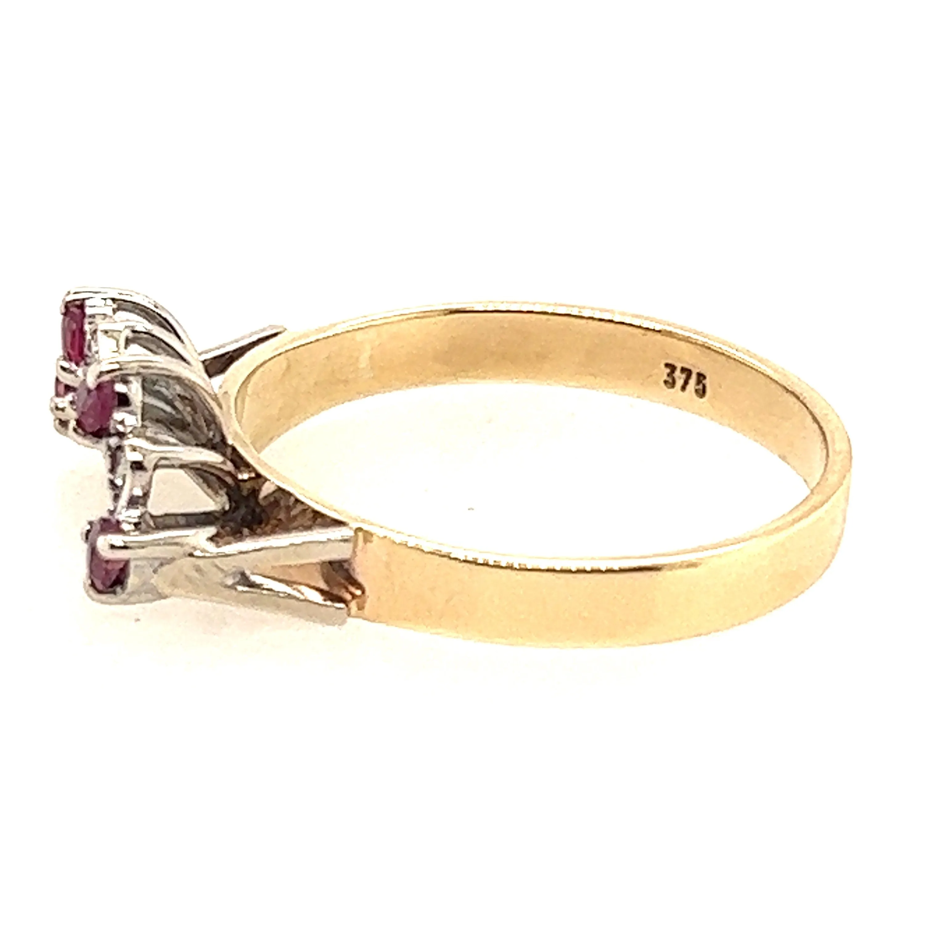 Ruby & Diamond 9ct Yellow Gold Accent Ring