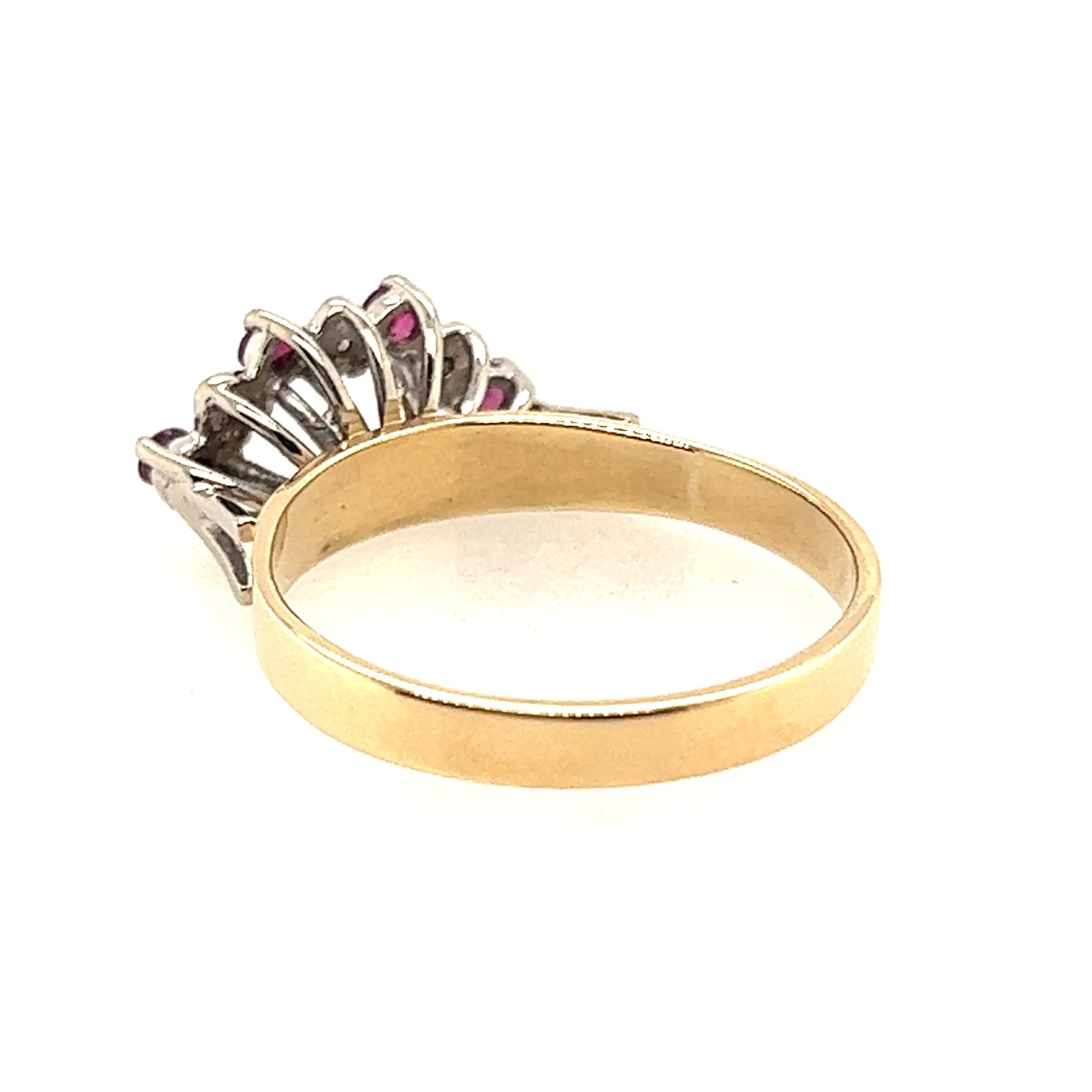 Ruby & Diamond 9ct Yellow Gold Accent Ring