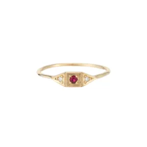 Ruby Mini Deco Point Ring