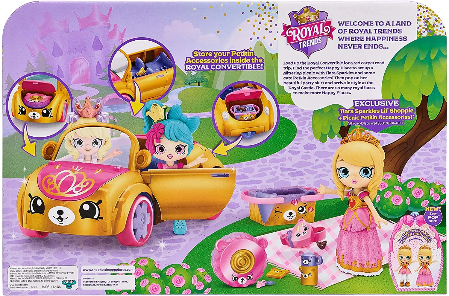 Shopkins Happy Places Royal Convertible Vehicle Playset Car Toy