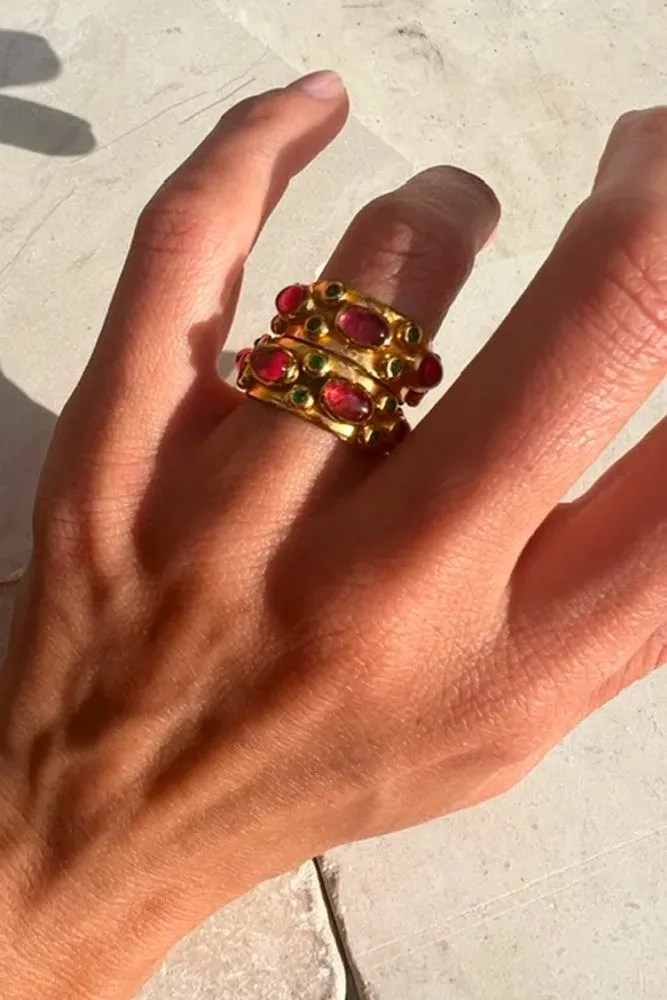 Shyla Andromeda Ruby Red & Emerald Ring