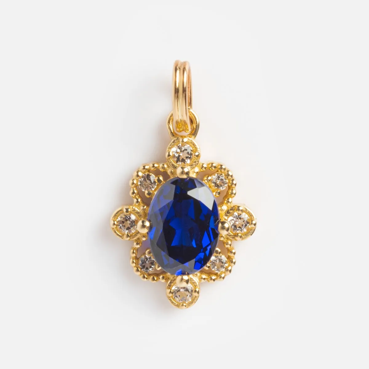 Solid Gold 2024 September Capsule Vintage Inspired Sapphire Charm