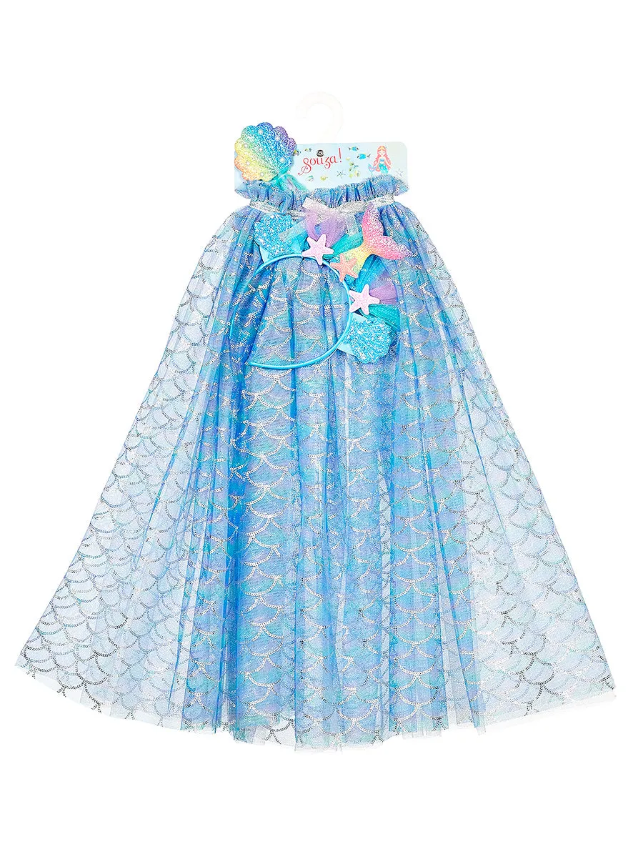 Souza Marlya mermaid cape   tiara   Toverstaf set, 3-4Y