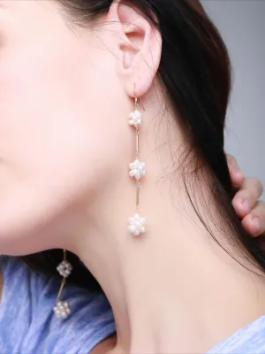 Starry Series Triple Cluster Floral Earrings