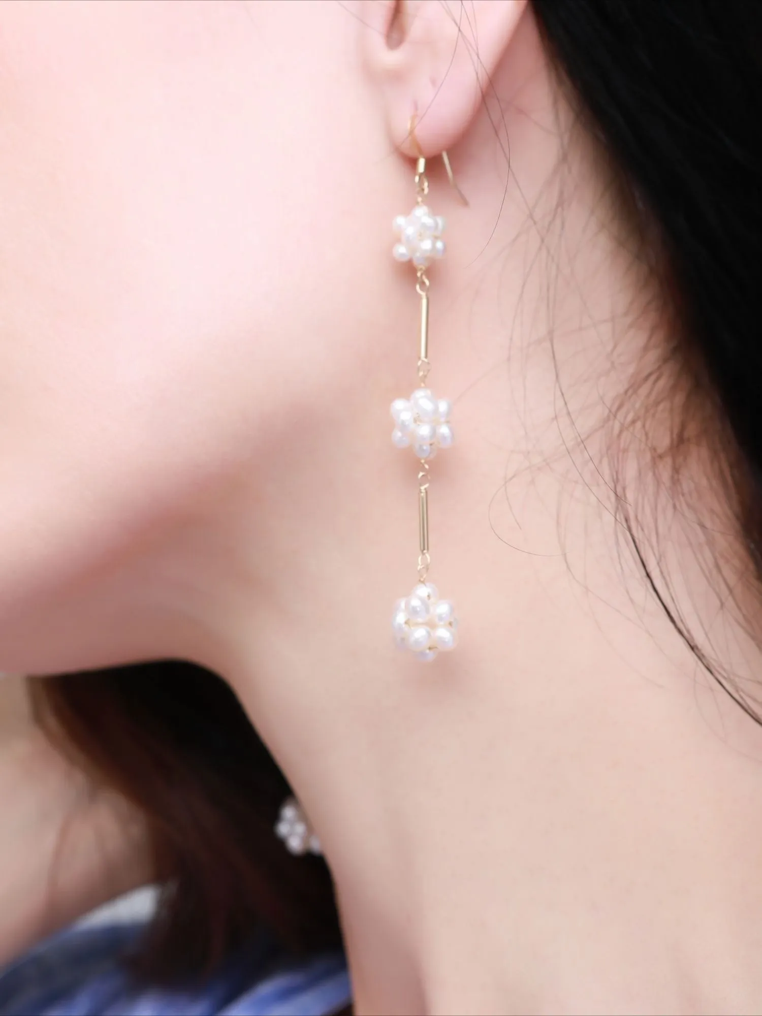 Starry Series Triple Cluster Floral Earrings