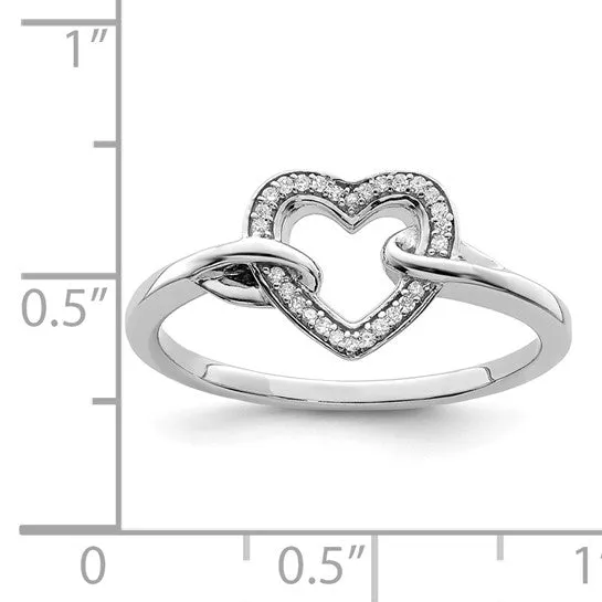 Sterling Silver Diamond Heart Ring