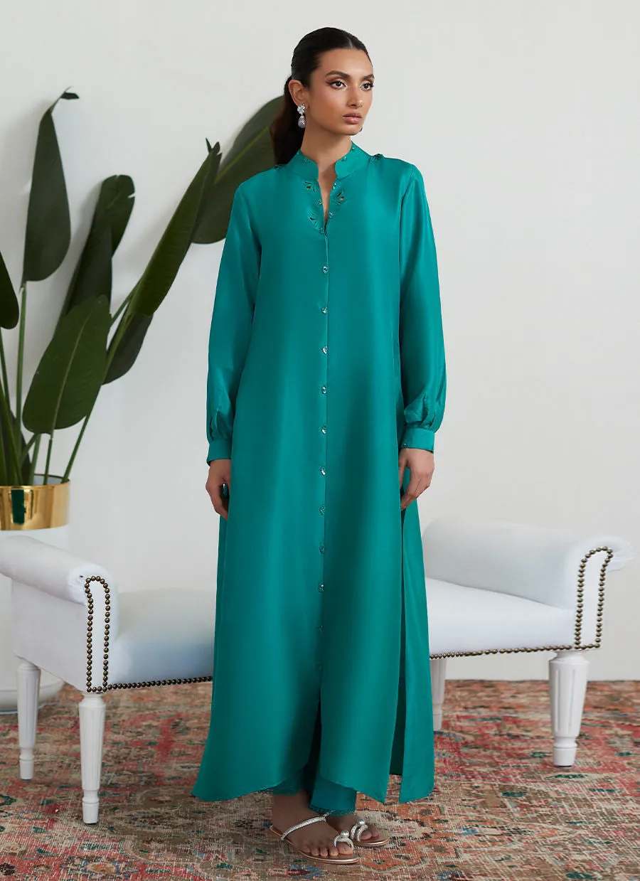 Tara Collection 23 - Cadmium Green Raw Silk Set