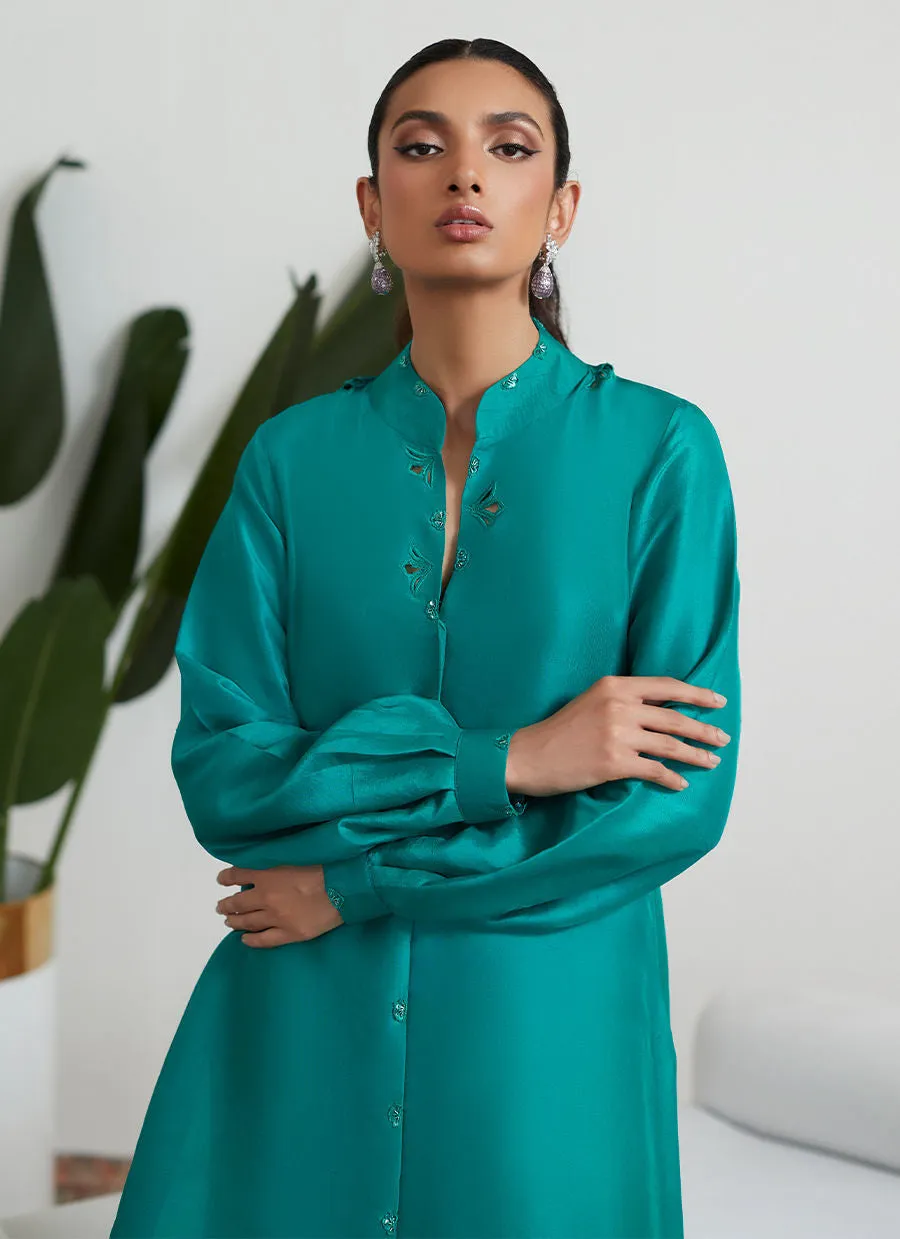 Tara Collection 23 - Cadmium Green Raw Silk Set