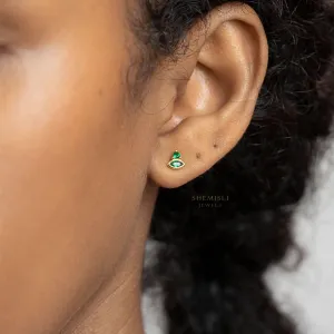 Tiny Marquise Studs, White Stone, Emerald, Turquoise, Sapphire, Black Stone, Gold Silver SHEMISLI - SS307, SS308, SS310, SS311, SS333