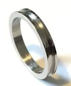 Titanium ring core with screw fit & flat edges, 4mm (2mm groove)