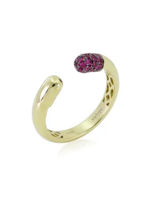 Tube, 14K Yellow Gold   Ruby Ring