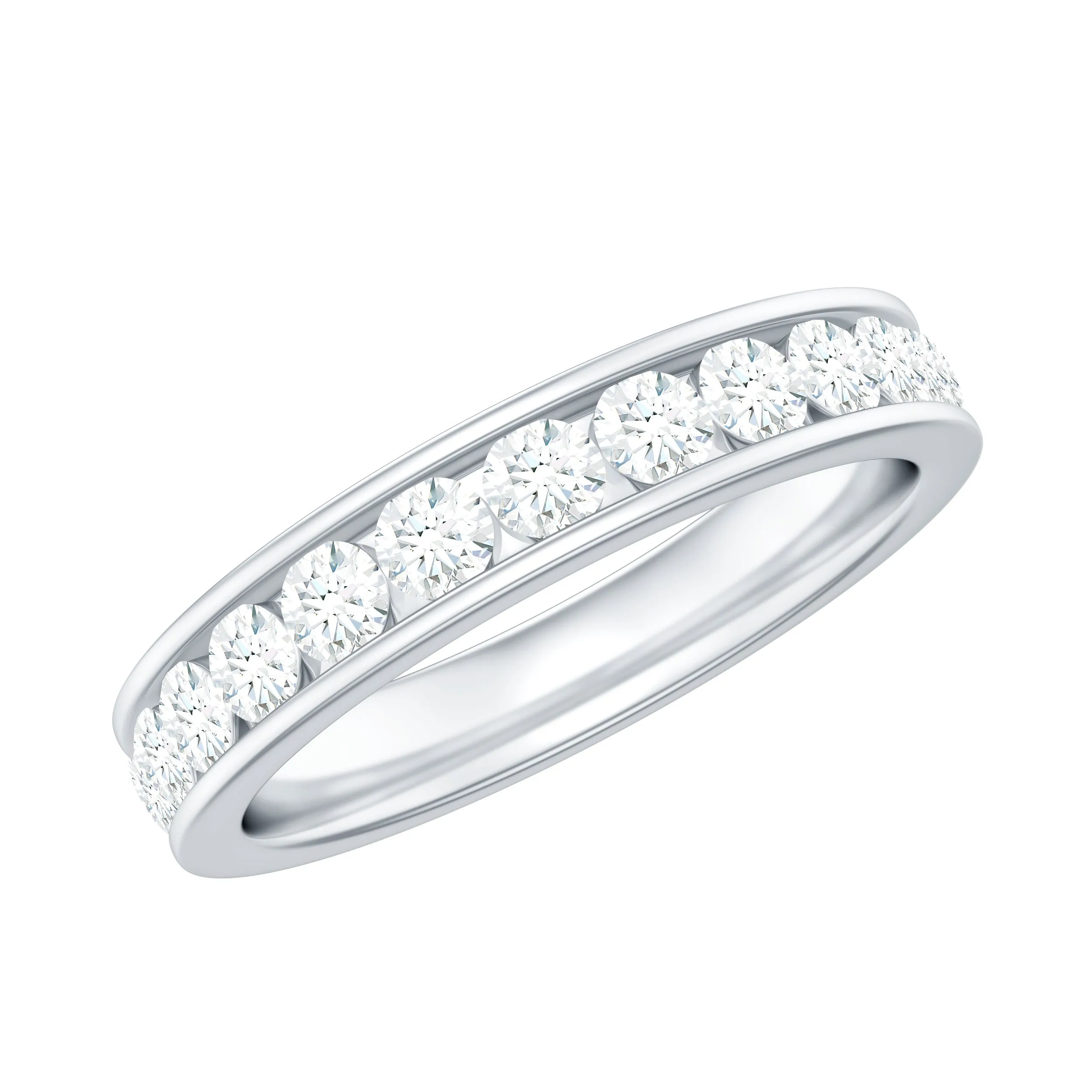 Versatile 1.25 CT Round Cut Moissanite Eternity Ring for women