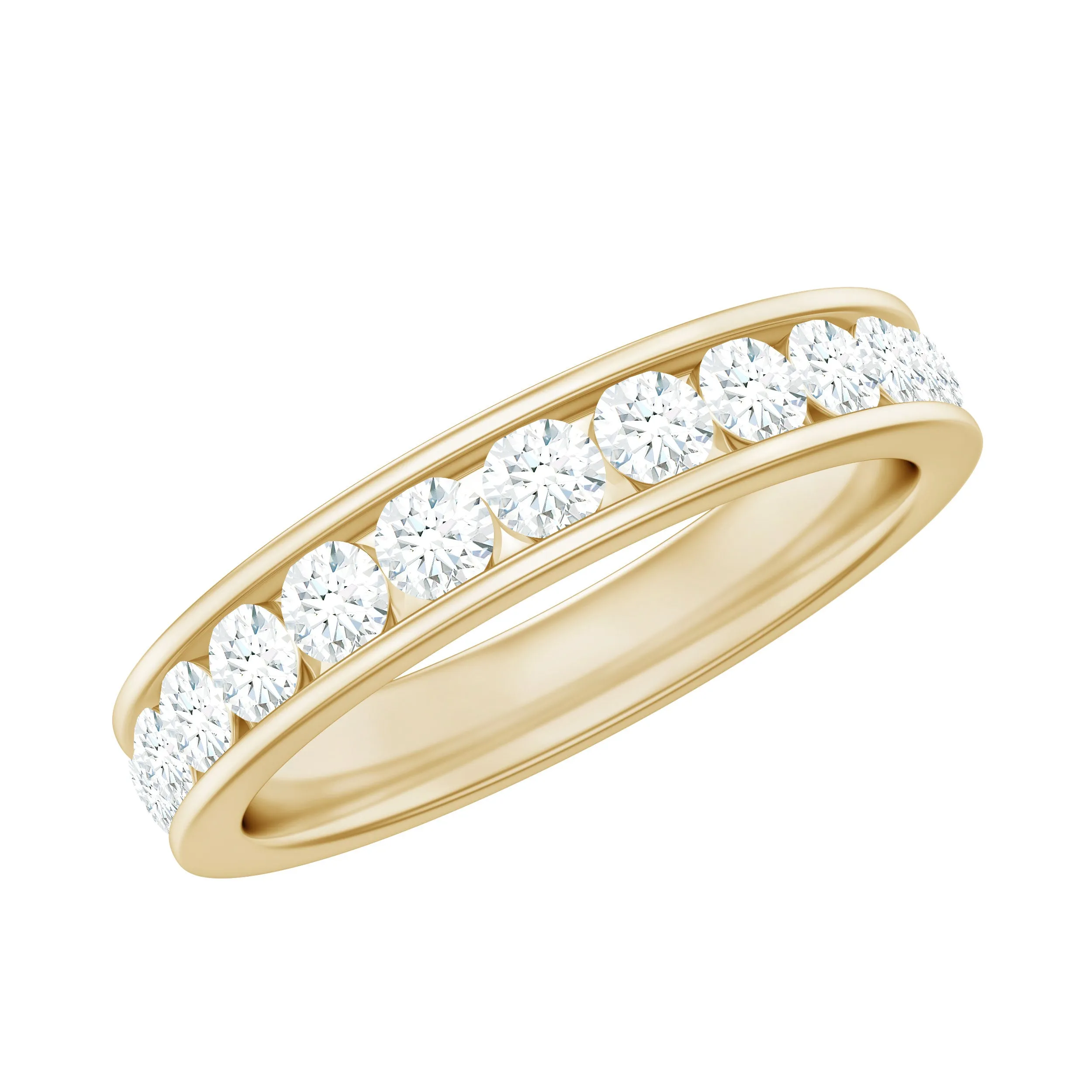 Versatile 1.25 CT Round Cut Moissanite Eternity Ring for women