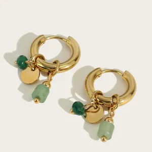 Vibrant Green Emerald-Inspired Hoop Earrings