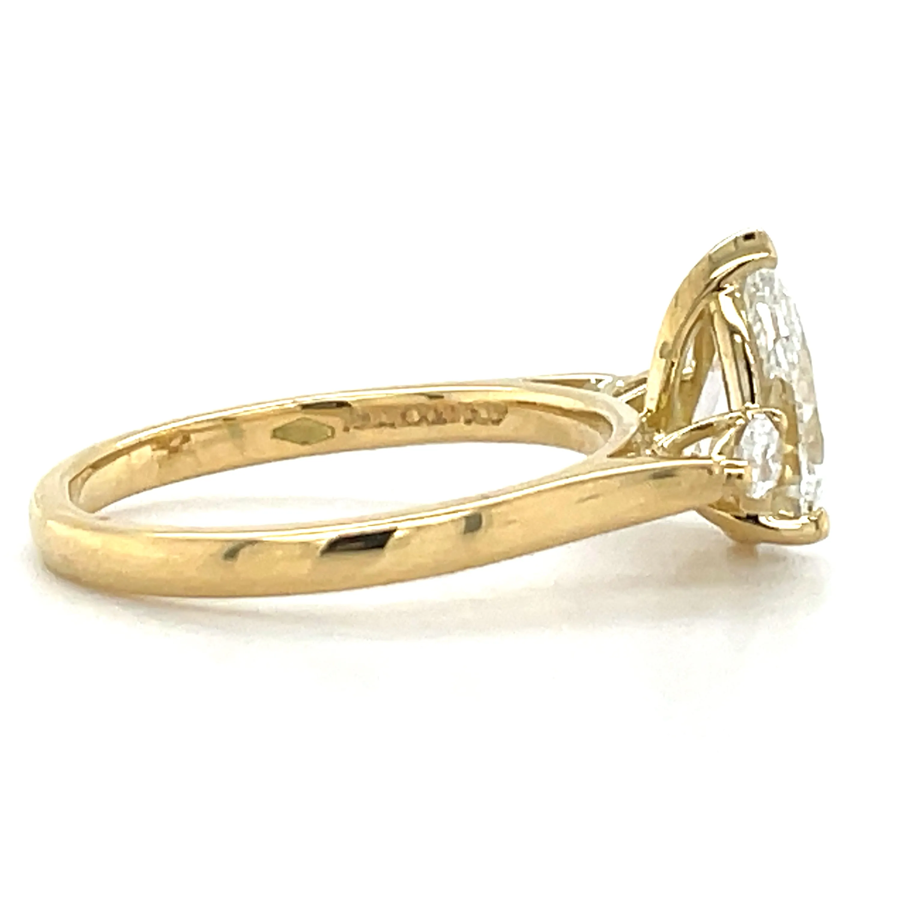 Vivienne - 18ct Yellow Gold 1.74ct Pear With Pear Side Stones Laboratory Grown Engagement Ring