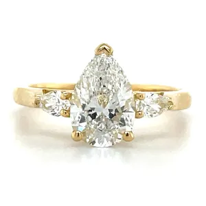 Vivienne - 18ct Yellow Gold 1.74ct Pear With Pear Side Stones Laboratory Grown Engagement Ring