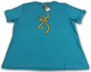 Womens Browning Leopard Buckmark Classic Fit Tee T-Shirt Jade