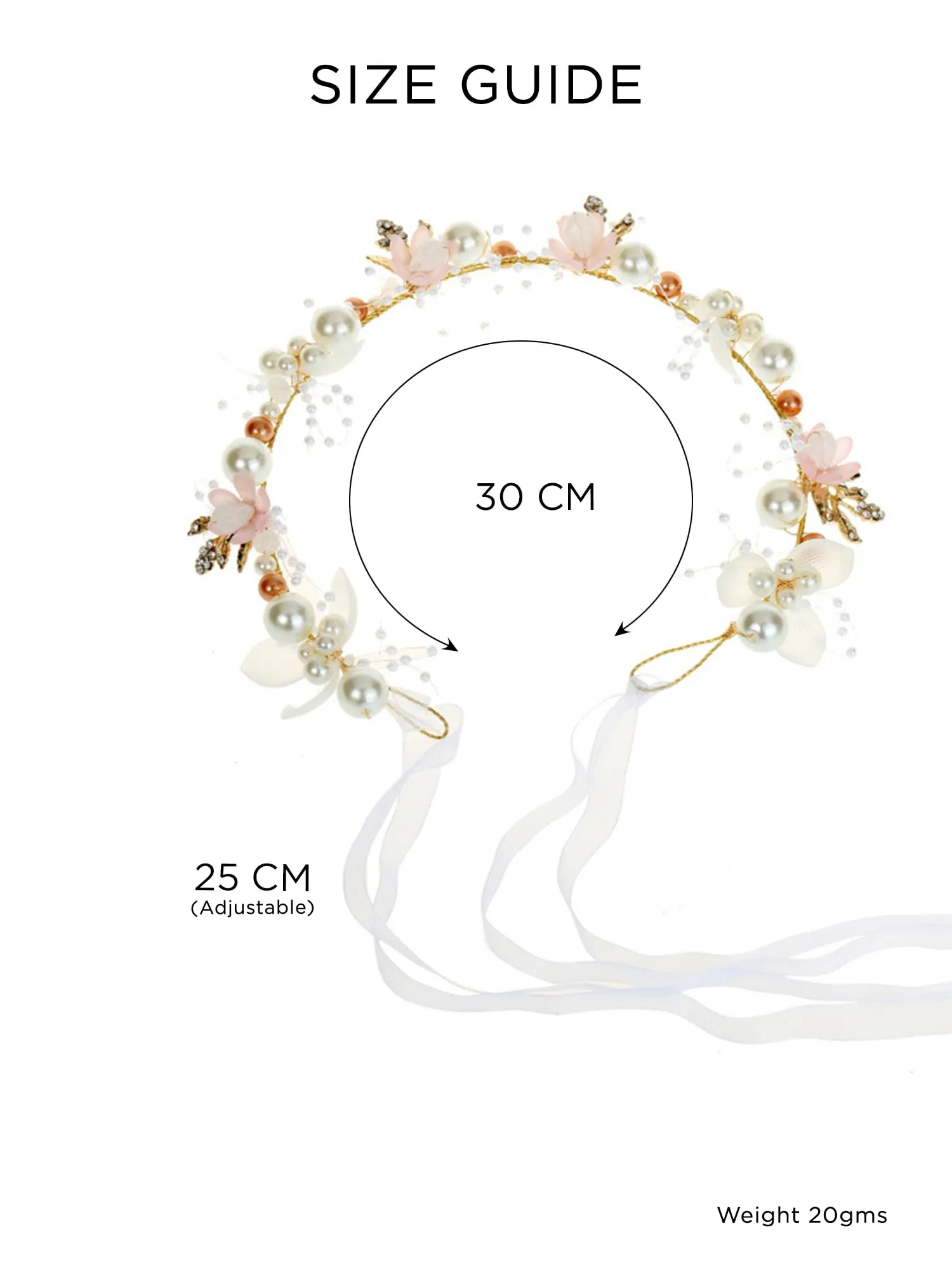 Yellow Chimes Bridal Hair Vine for Women and Girls Bridal Hair Accessories for Wedding Crown Headband Hair Accessories Wedding Jewellery for Women Floral Pearl Bridal Wedding Head Band Hair Vine