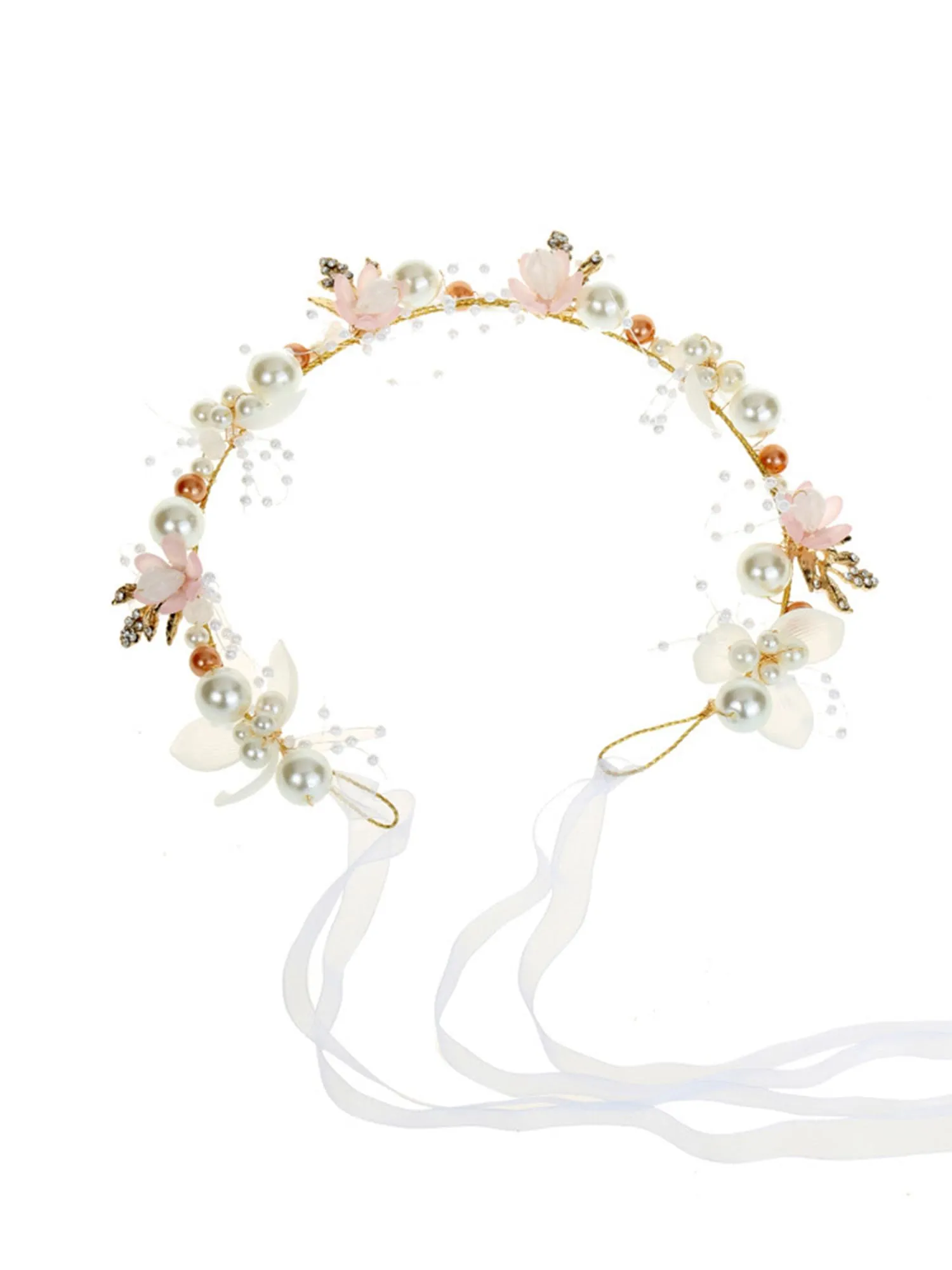 Yellow Chimes Bridal Hair Vine for Women and Girls Bridal Hair Accessories for Wedding Crown Headband Hair Accessories Wedding Jewellery for Women Floral Pearl Bridal Wedding Head Band Hair Vine