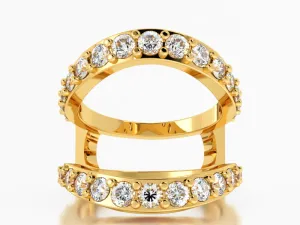 Yellow Gold 2.16 ctw College Diamond Ring Guards